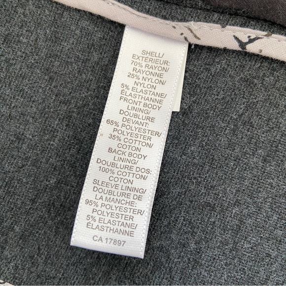 BANANA REPUBLIC GREY STRETCH CLASSIC RAYON BLEND SINGLE BREASTED BLAZER, 10 - Picture 15 of 15